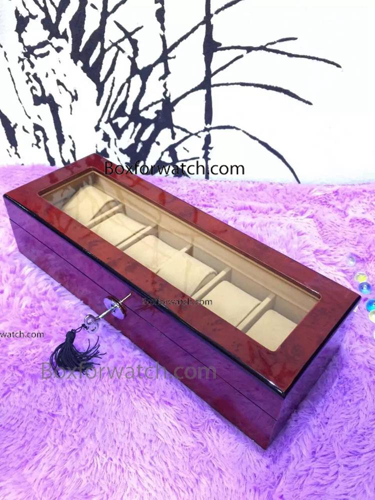 Wooden Watch Box Display - 6 Slots Watch Box - Wholesale